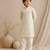 Off white yellow printed chanderi kurta set