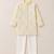 Off white yellow printed chanderi kurta set