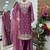 Pink colour fandy silk embroidered palazzo suit set