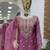 Pink colour fandy silk embroidered palazzo suit set