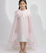 White pink hand woven pure tissue dress