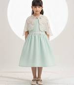 Mint green hand woven chanderi dress
