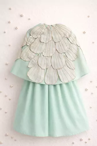 Mint green hand woven chanderi dress