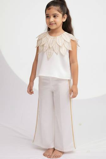 Ivory hand woven chanderi co ord set