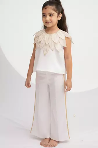 Ivory hand woven chanderi co ord set