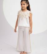 Ivory hand woven chanderi co ord set