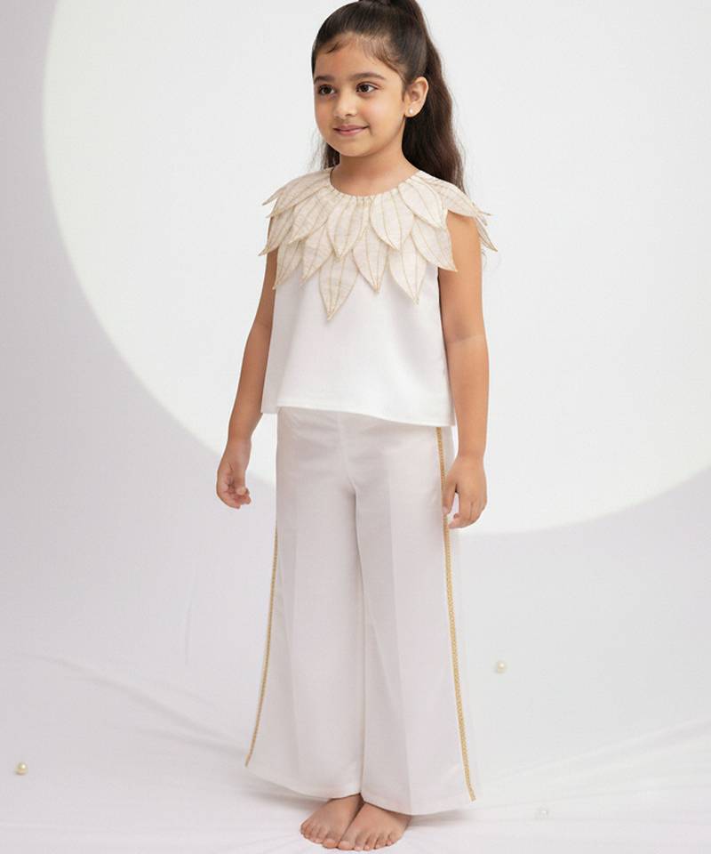 Ivory hand woven chanderi co ord set