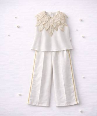 Ivory hand woven chanderi co ord set 2