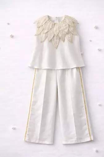 Ivory hand woven chanderi co ord set