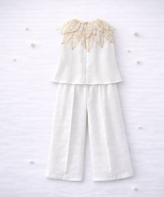 Ivory hand woven chanderi co ord set 3