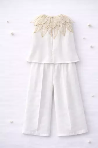 Ivory hand woven chanderi co ord set