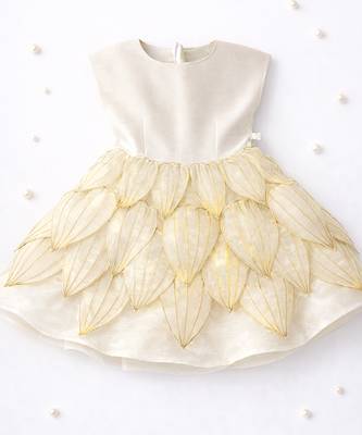 Ivory hand woven pure tissue dress 2