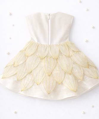 Ivory hand woven pure tissue dress 3