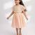 Pastel peach hand woven chanderi dress