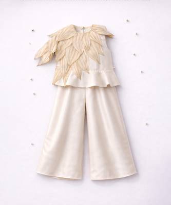 Ivory hand woven pure tissue co ord set 2