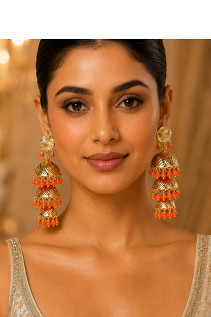 Luxe punjabi style jhumka earrings 4