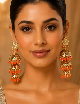 Luxe punjabi style jhumka earrings