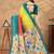 multicolor Linen cotton ready to wear saree with unstitched blouse