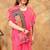 pink colour Linen cotton ready to wear saree with unstitched blouse