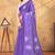 purple colour Linen cotton ready to wear saree with unstitched blouse