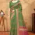 green colour Linen cotton ready to wear saree with unstitched blouse