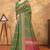 green colour Linen cotton ready to wear saree with unstitched blouse