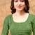 green colour Linen cotton ready to wear saree with unstitched blouse
