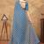 blue colour Linen cotton ready to wear saree with unstitched blouse