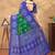 green and blue colour Linen cotton ready to wear saree with unstitched blouse
