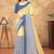 cream colour Linen cotton ready to wear saree with unstitched blouse