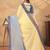 cream colour Linen cotton ready to wear saree with unstitched blouse