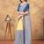 cream colour Linen cotton ready to wear saree with unstitched blouse