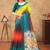 multicolor Linen cotton ready to wear saree with unstitched blouse