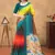 multicolor Linen cotton ready to wear saree with unstitched blouse