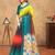 multicolor Linen cotton ready to wear saree with unstitched blouse