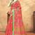 red colour Linen cotton ready to wear saree with unstitched blouse