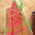 red colour Linen cotton ready to wear saree with unstitched blouse