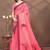 pink colour Linen cotton ready to wear saree with unstitched blouse