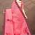 pink colour Linen cotton ready to wear saree with unstitched blouse