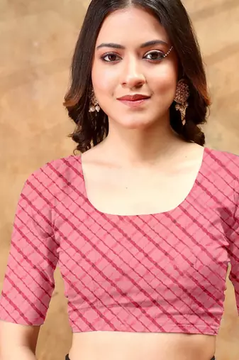 pink colour Linen cotton ready to wear saree with unstitched blouse