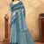 Linen cotton ready to wear saree with unstitched blouse