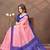 pink colour Linen cotton ready to wear saree with unstitched blouse