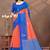 orange colour Linen cotton ready to wear saree with unstitched blouse