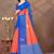 orange colour Linen cotton ready to wear saree with unstitched blouse