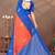 orange colour Linen cotton ready to wear saree with unstitched blouse