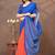 orange colour Linen cotton ready to wear saree with unstitched blouse