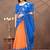 Linen cotton ready to wear saree with unstitched blouse