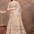 beige colour Linen cotton ready to wear saree with unstitched blouse