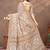 beige colour Linen cotton ready to wear saree with unstitched blouse