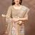 beige colour Linen cotton ready to wear saree with unstitched blouse